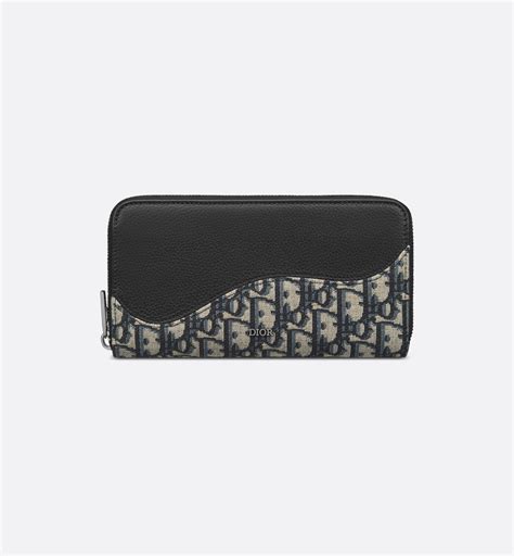 Zipped Coin Purse Black Dior Oblique Jacquard 